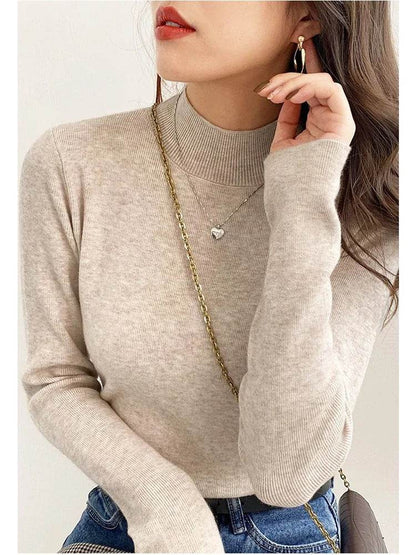 Women's Autumn Winter Turtleneck Sweater - Slim Fit Knitted Top - Buy Center