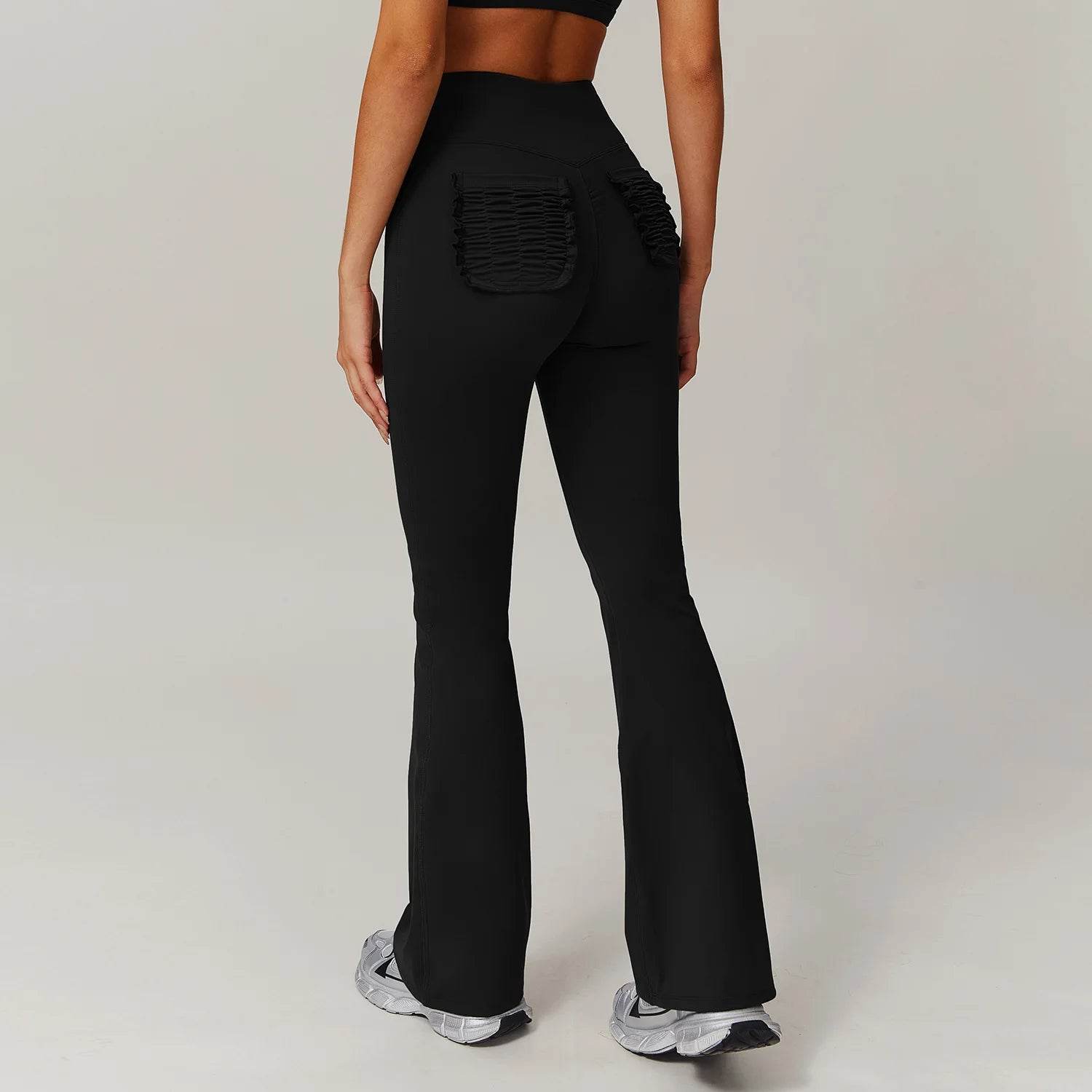 SWELTERING Women's High Stretch Yoga Leggings - Bell-Bottoms with Pockets - Buy Center