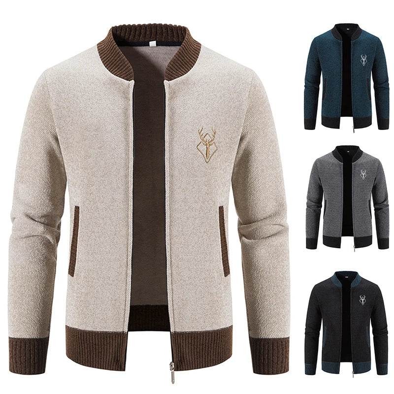 ENWEIGE Men's Knit Sweater Jacket - Casual Cold Weather Y2K Streetwear - Buy Center