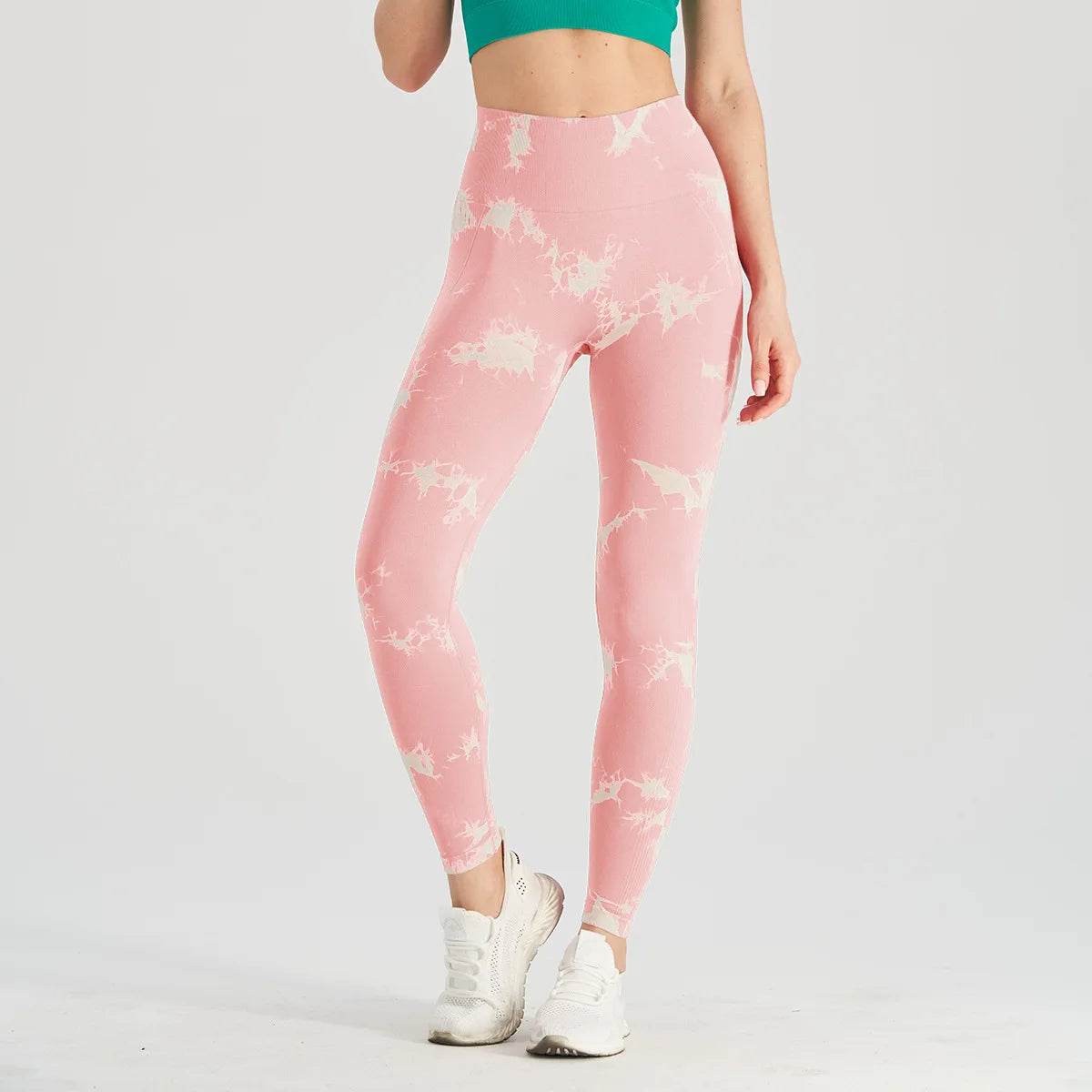Sexy High Waist Yoga Leggings - Tie-Dye Seamless Fitness Tights - Buy Center