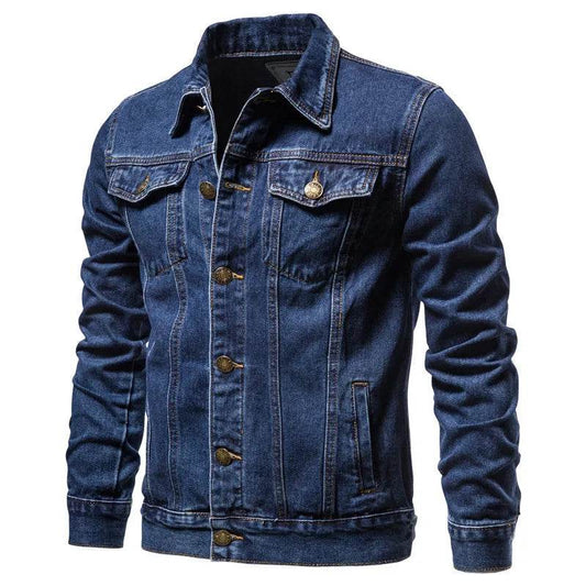 Kalenmos Men’s Denim Coat - Casual Full Sleeve Jacket with Button Closure - Buy Center