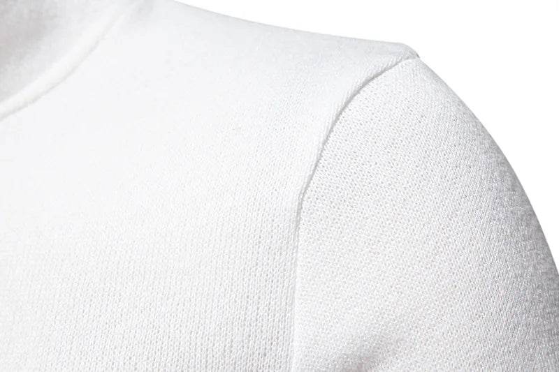 White Turtleneck Button Down Sweater for Men Autumn Winter Long Sleeve Knit Sweater Mens Casual Soft Lightweight Bottoming Shirt - Buy Center