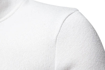 White Turtleneck Button Down Sweater for Men Autumn Winter Long Sleeve Knit Sweater Mens Casual Soft Lightweight Bottoming Shirt - Buy Center