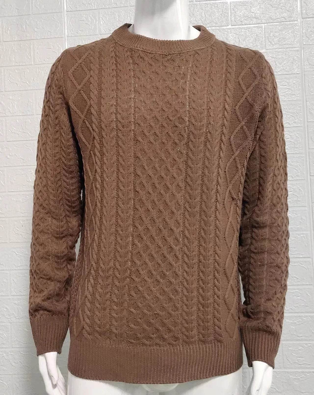Pink Sweater Men's 2024 Autumn Winter New Pure Color Pullover Knitted Sweater Menwear Fashion Large Size Male Clothing - Buy Center