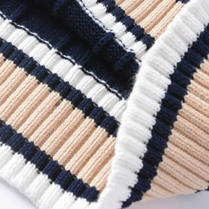 Sweater Vest Men Thicken V-neck Sleeveless Knitted Sweaters Vests Striped Retro Preppy-style Simple Chic Loose Casual All-match - Buy Center
