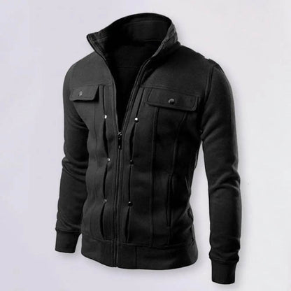 UTERQUE Men's Stylish Spring Casual Jacket - Stand Collar, Zipper Closure - Buy Center