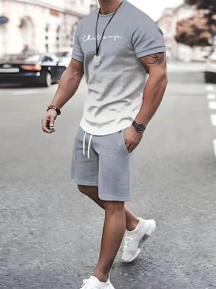 YEAE Men's Summer 2-Piece Suit - Casual 3D Print T-Shirt & Shorts - Buy Center