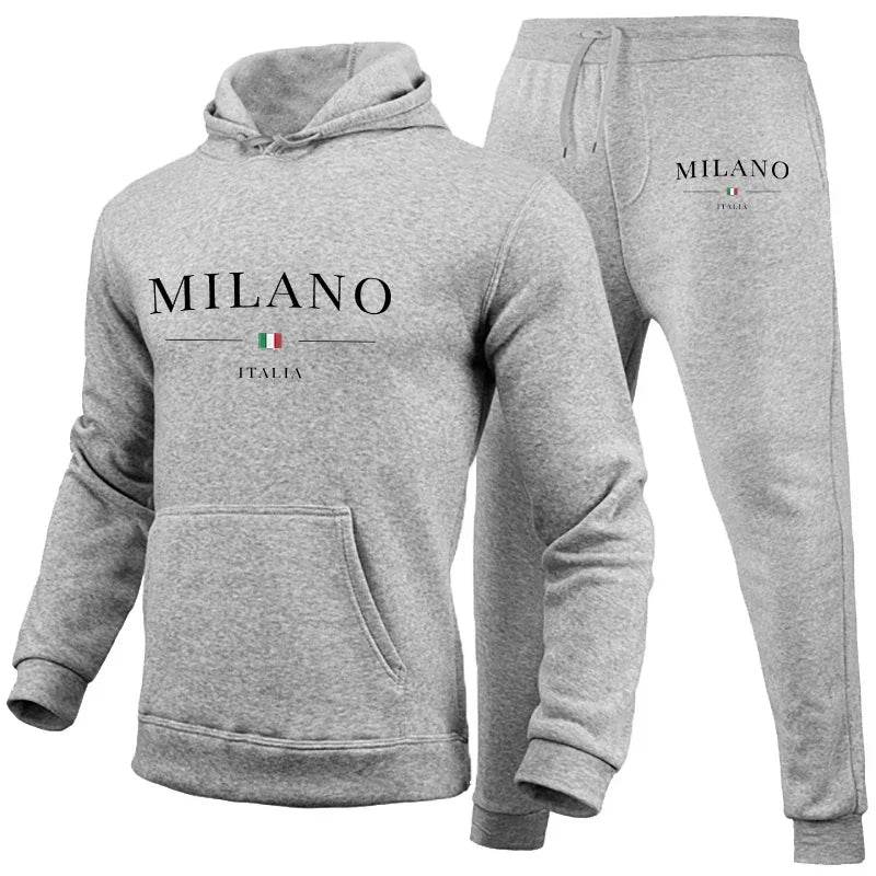 Milano Print Men's Luxury Hoodie Set - Casual Jogging Tracksuit - Buy Center