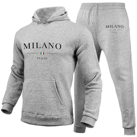 Milano Print Men's Luxury Hoodie Set - Casual Jogging Tracksuit - Buy Center