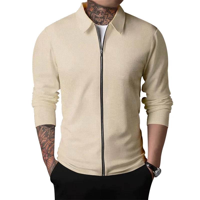 2024 Men's Casual Jackets - Spring & Autumn Zippered Polo Neck Style - Buy Center
