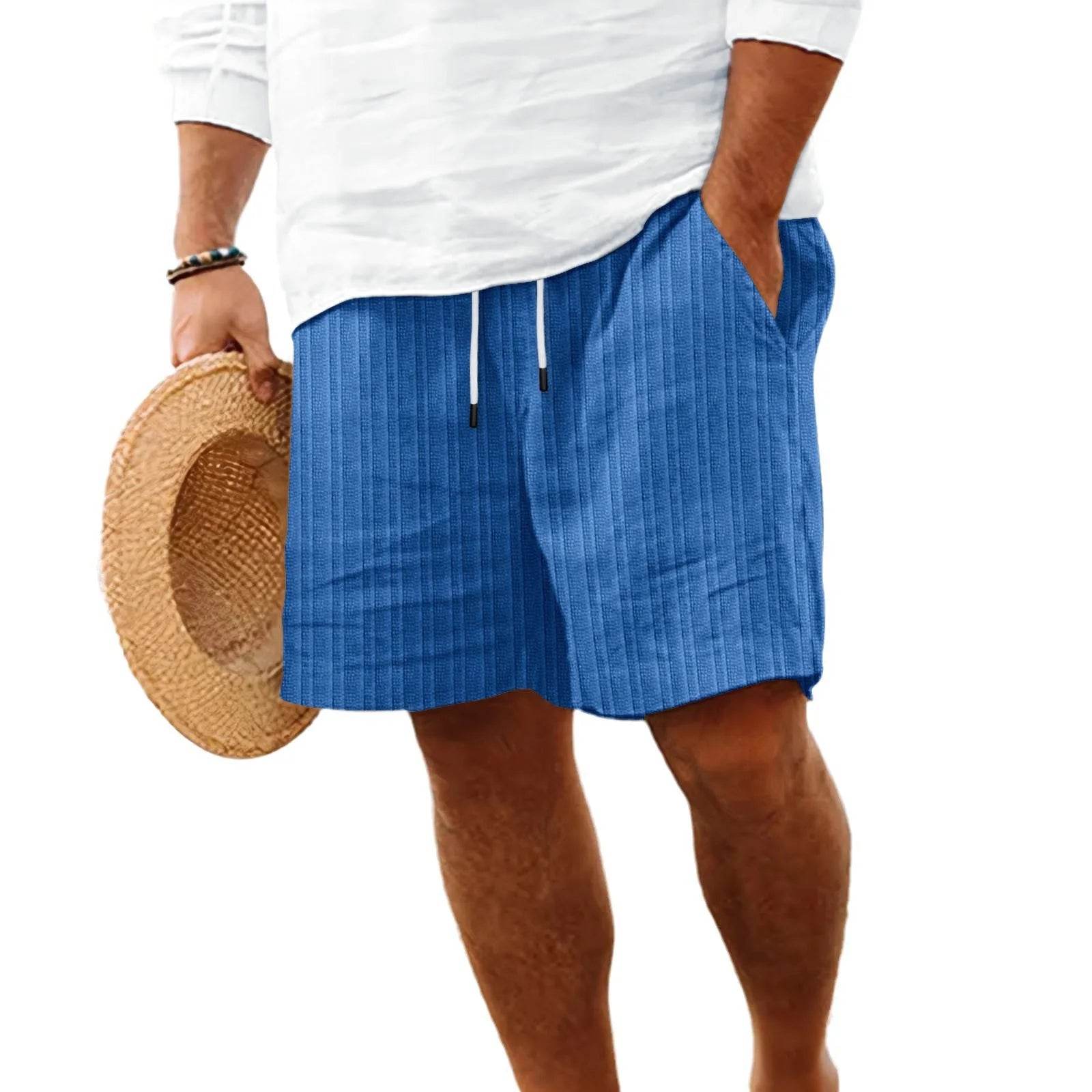 2025 Men's Striped Beach Shorts - Cotton Linen Multi-Bag Style Pants - Buy Center