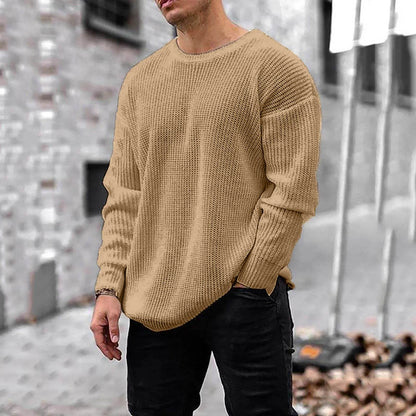 Eillysevens Men's Casual Pullover Sweater - Autumn Winter Solid Cotton - Buy Center