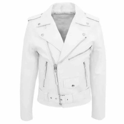 Men's White Faux Leather Jacket - Casual Long Sleeve Turn-down Collar - Buy Center