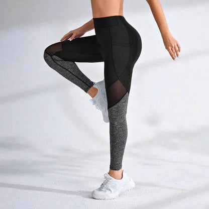 MODX Women's High Waist Mesh Spliced Leggings - Gym & Fashion Tights - Buy Center