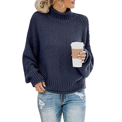 2023 Women's Long-Sleeved Turtleneck Sweater - Plus Size Pullover Top - Buy Center