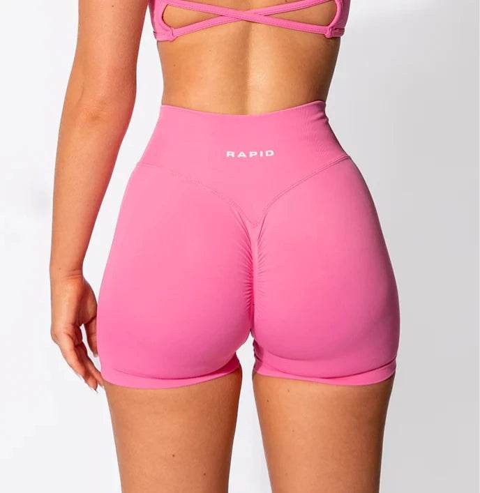 Women's Low Waist Seamless Yoga Shorts - Scrunch Bum Design - Buy Center