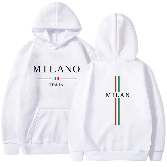 Casual Men's Hoodie Pullover - Milan Print, Versatile High-Quality Sweatshirt - Buy Center