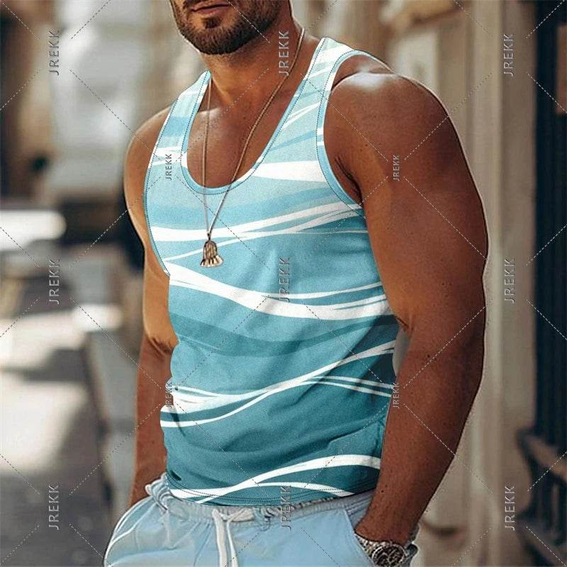 2025 Casual Funny Tank Top for Men - 3D Print, Quick Dry Basketball Vest - Buy Center