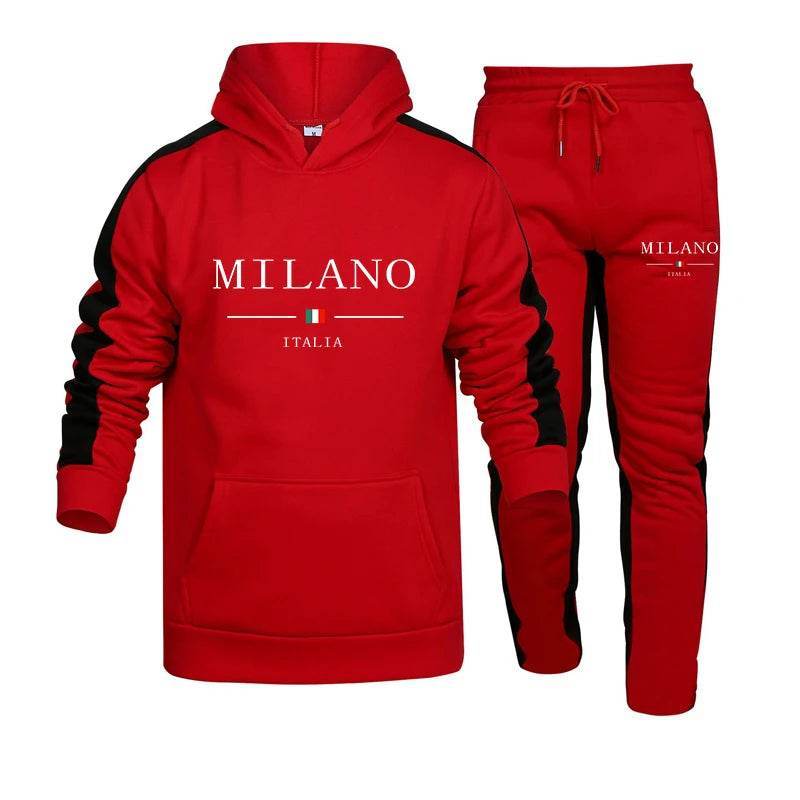 Casual Men's Tracksuit Set - Printed Hooded Sweatshirt & Joggers - Buy Center
