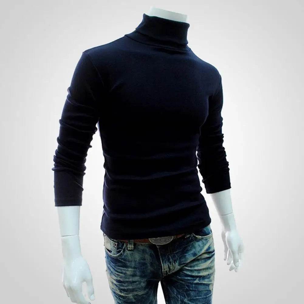 SANWOOD Men's Long Sleeve Pullover - Solid Color Stretchy Knitted Top - Buy Center