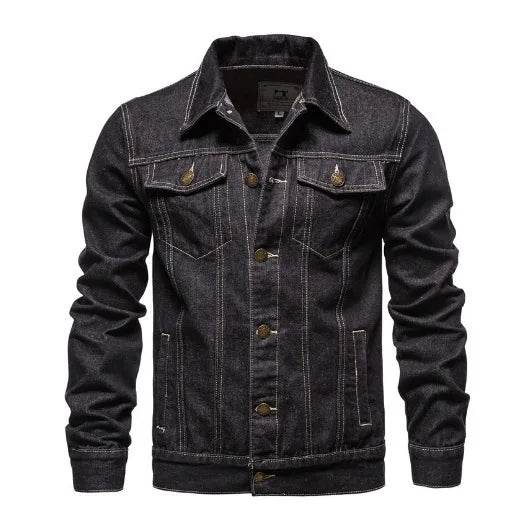 Kalenmos Men’s Denim Coat - Casual Full Sleeve Jacket with Button Closure - Buy Center