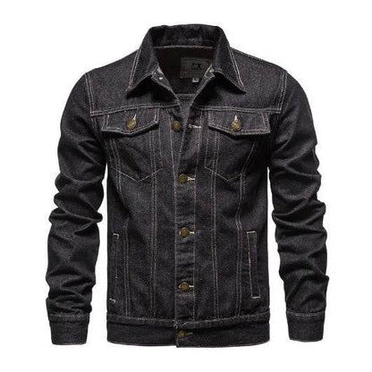 Kalenmos Men’s Denim Coat - Casual Full Sleeve Jacket with Button Closure - Buy Center
