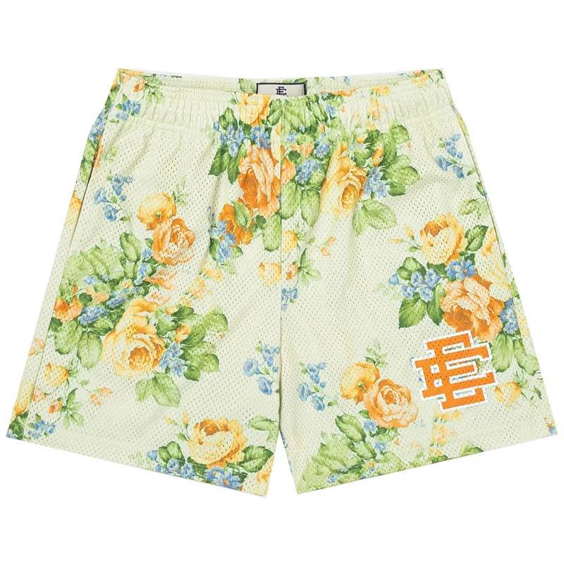 Eric Emanuel Men's Floral Printed Mesh Shorts - 2025 Summer Gym Style - Buy Center
