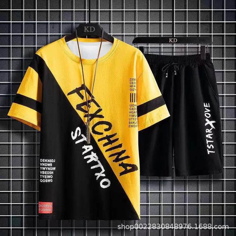 XMSFTD Men's Summer Casual Sweatshirt & Manga Graphic Tee Set - Buy Center