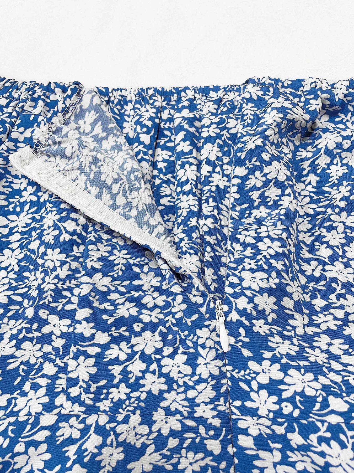 Women's Boho Floral Print Midi Dress - Puff Sleeve, Square Neck - Buy Center