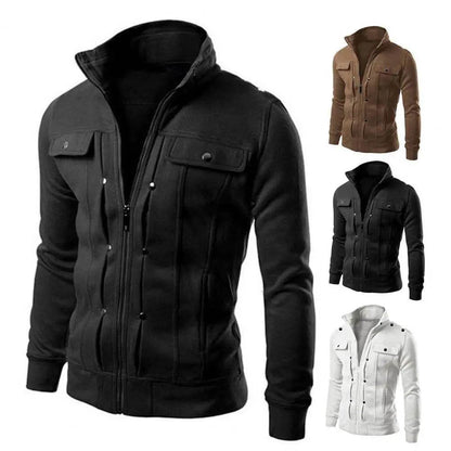 UTERQUE Men's Stylish Spring Casual Jacket - Stand Collar, Zipper Closure - Buy Center