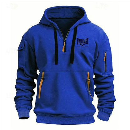 Stylish Men's Printed Hoodie - Multi-Zipper Design for Casual Comfort - Buy Center
