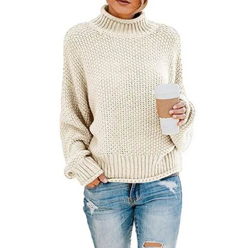 2023 Women's Long-Sleeved Turtleneck Sweater - Plus Size Pullover Top - Buy Center