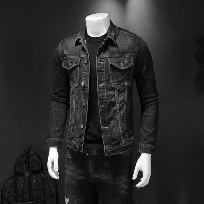 FAVOCENT Men's Denim Biker Jacket - Casual Turn Down Collar Outerwear - Buy Center