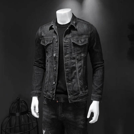 FAVOCENT Men's Denim Biker Jacket - Casual Turn Down Collar Outerwear - Buy Center