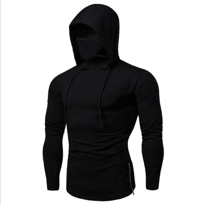 Men's Thin Hoodie with Mask - Short Sleeve Casual Cycling Top - Buy Center
