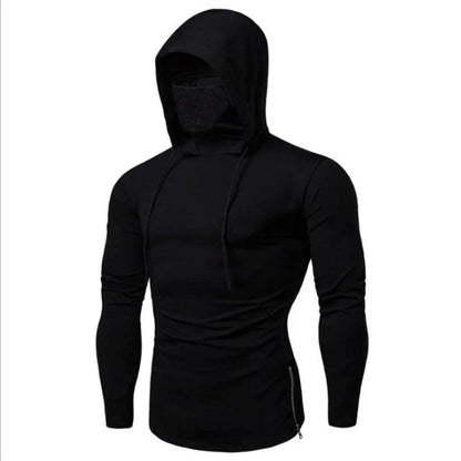 Men's Thin Hoodie with Mask - Short Sleeve Casual Cycling Top - Buy Center
