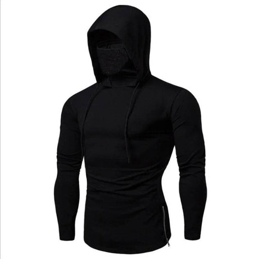 Men's Thin Hoodie with Mask - Short Sleeve Casual Cycling Top - Buy Center