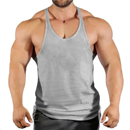 Men's Cotton Gym Singlet - V-Neck Bodybuilding Tank Top for Workouts - Buy Center