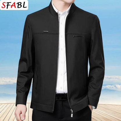 MANTLCONX Men's Thin Solid Color Jacket - Casual Business Wear for Spring - Buy Center