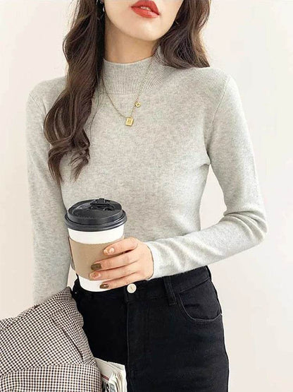 Women's Autumn Winter Turtleneck Sweater - Slim Fit Knitted Top - Buy Center