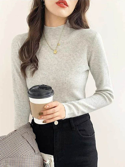 Women's Autumn Winter Turtleneck Sweater - Slim Fit Knitted Top - Buy Center