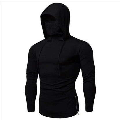 Men's Thin Hoodie with Mask - Short Sleeve Casual Cycling Top - Buy Center