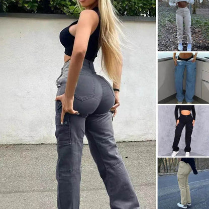 Stylish Women's High Waist Cargo Pants - Soft Fabric, Butt-Lifting - Buy Center