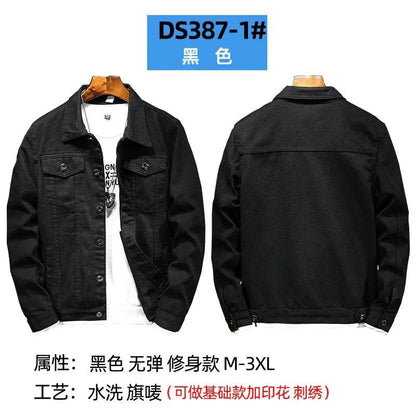 Wulend Men's Denim Jacket - Casual Turn Down Collar Coat for Autumn - Buy Center