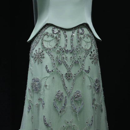 Sharon Said Luxury Sage Green Evening Dress - Elegant Formal Gown - Buy Center