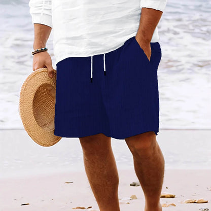 2025 Men's Striped Beach Shorts - Cotton Linen Multi-Bag Style Pants - Buy Center