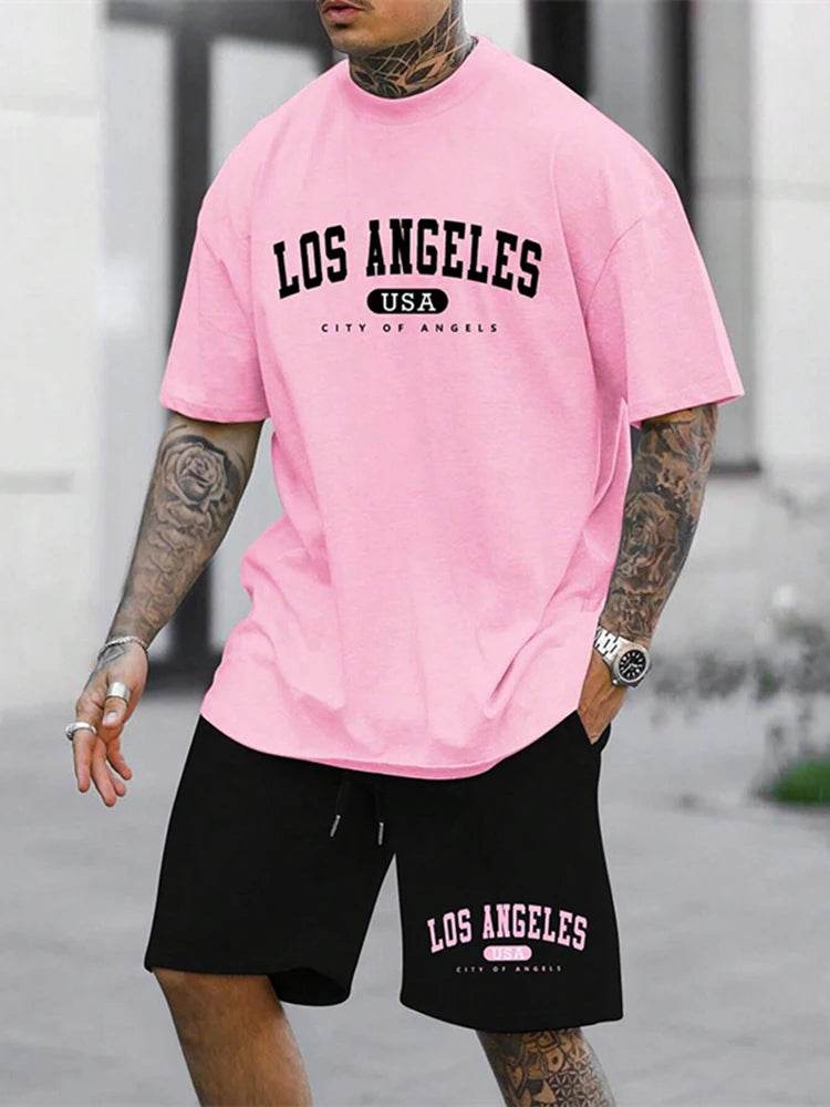 Men's Summer Casual Two-Piece Short Sleeve T-Shirt & Shorts Set - Buy Center