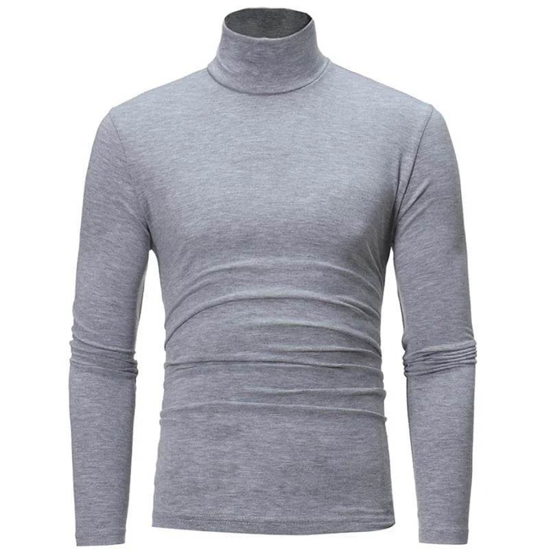Bigsweety Men's Slim Fit Turtleneck Pullover - Casual Solid Color Top - Buy Center