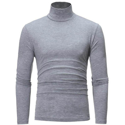 Bigsweety Men's Slim Fit Turtleneck Pullover - Casual Solid Color Top - Buy Center
