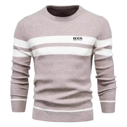 New Autumn Pullover Men's Sweater O-neck Patchwork Long Sleeve Warm Slim Sweaters Men Casual Fashion Sweater Men Clothing - Buy Center